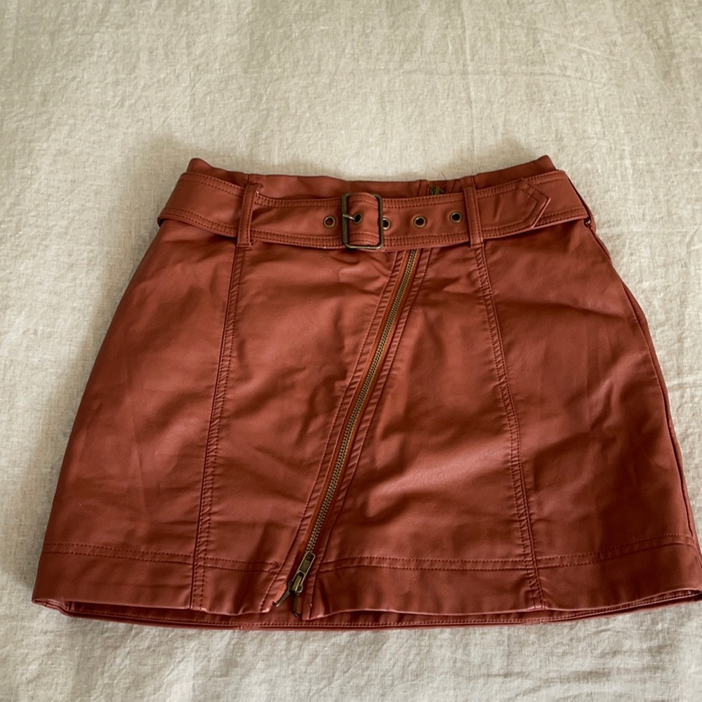 Free People leather skirt